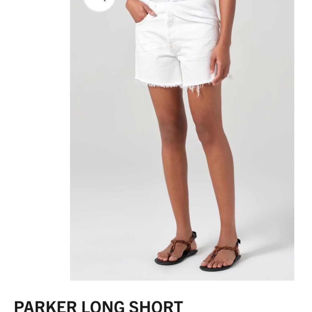 Agolde Parker Long Short in Panna Cotta 28